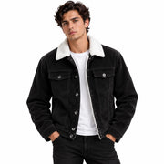 Veste Homme en Velours Côtelé de Coton - Doublure Matelassée et Coupe Décontractée pour Automne et Hiver