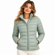 Veste Matelassée Femme en Polyester - Coupe Ajustée avec Col Montant