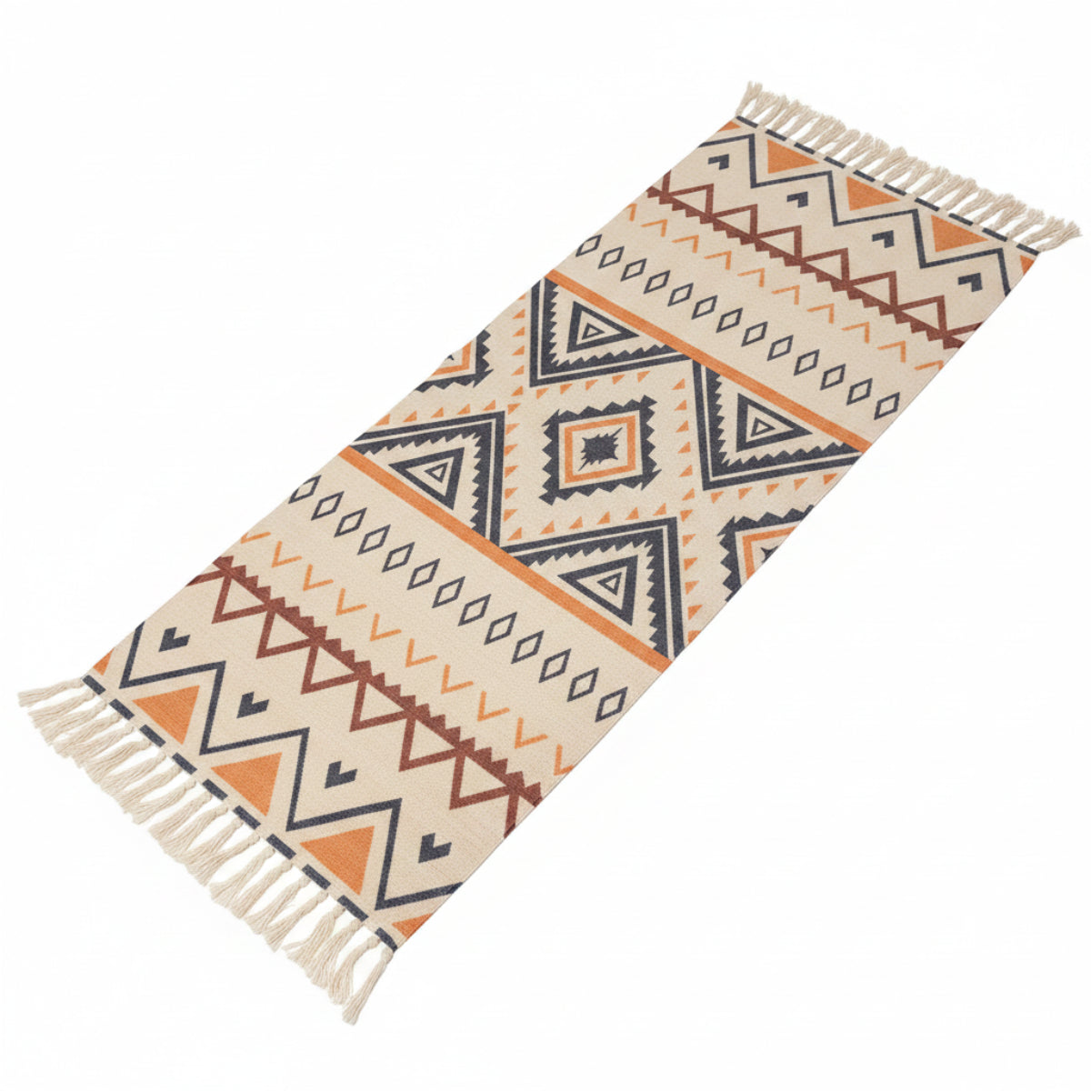 Tapis à Carreaux Vintage - Tapis en Polyester d'Inspiration Bohémienne