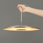 Lampe Pendante LED de Plafond - Structure en Fer avec Finition Nickel et Éclairage Intégré