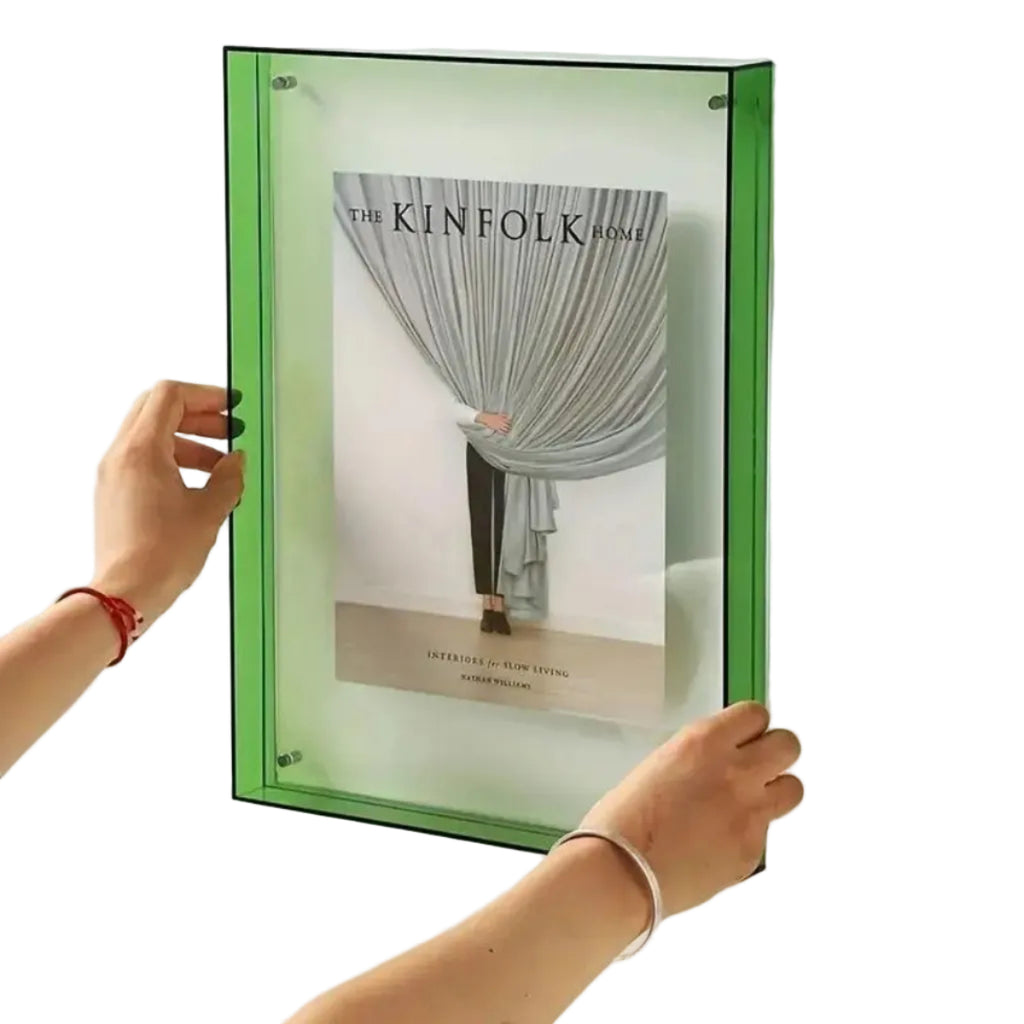 Cadre Photo LED - Affichage Lumineux en Acrylique Transparent pour Bureau et Étagère