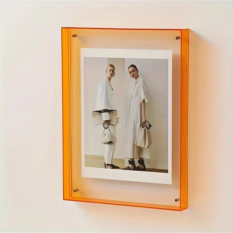 Cadre Photo LED - Affichage Lumineux en Acrylique Transparent pour Bureau et Étagère