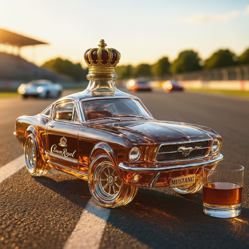 Carafe à Whisky en Forme de Voiture - Bouteille Décorative en Verre de 750 ml pour Bar à Domicile