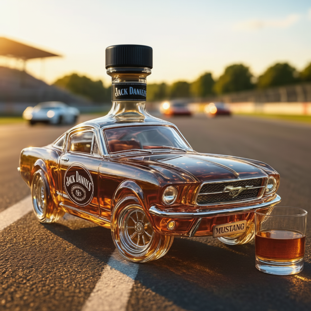 Carafe à Whisky en Forme de Voiture - Bouteille Décorative en Verre de 750 ml pour Bar à Domicile