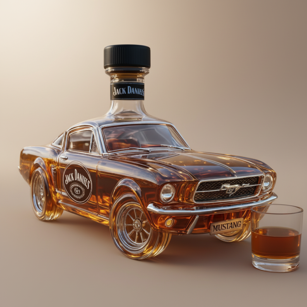 Carafe à Whisky en Forme de Voiture - Bouteille Décorative en Verre de 750 ml pour Bar à Domicile
