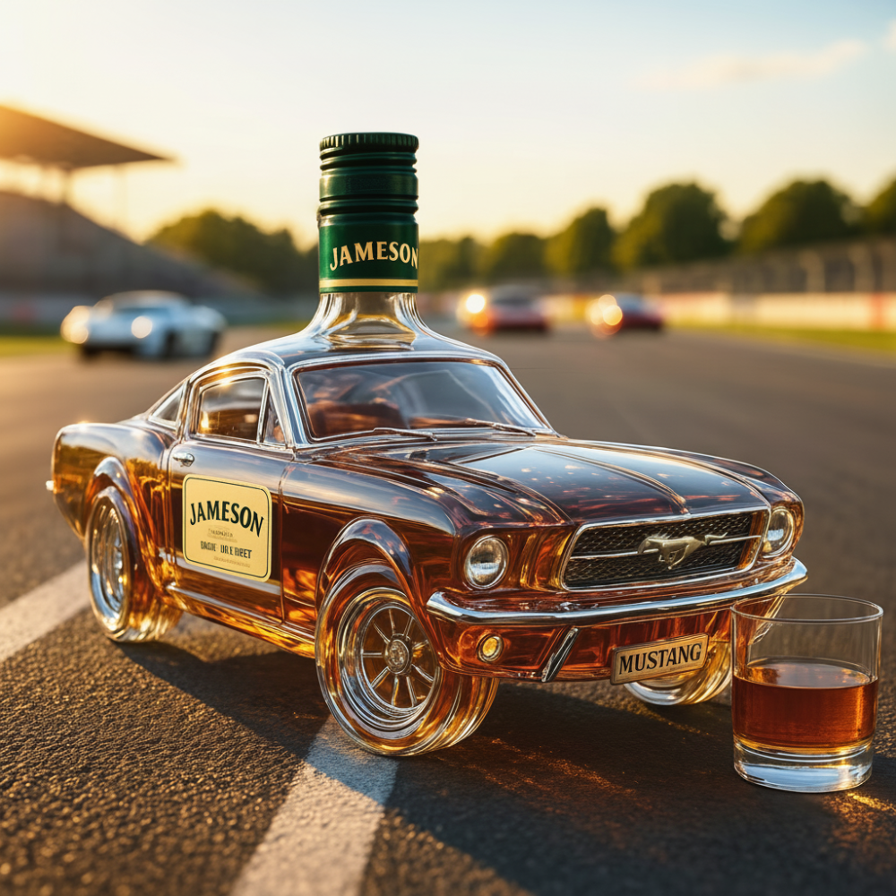 Carafe à Whisky en Forme de Voiture - Bouteille Décorative en Verre de 750 ml pour Bar à Domicile