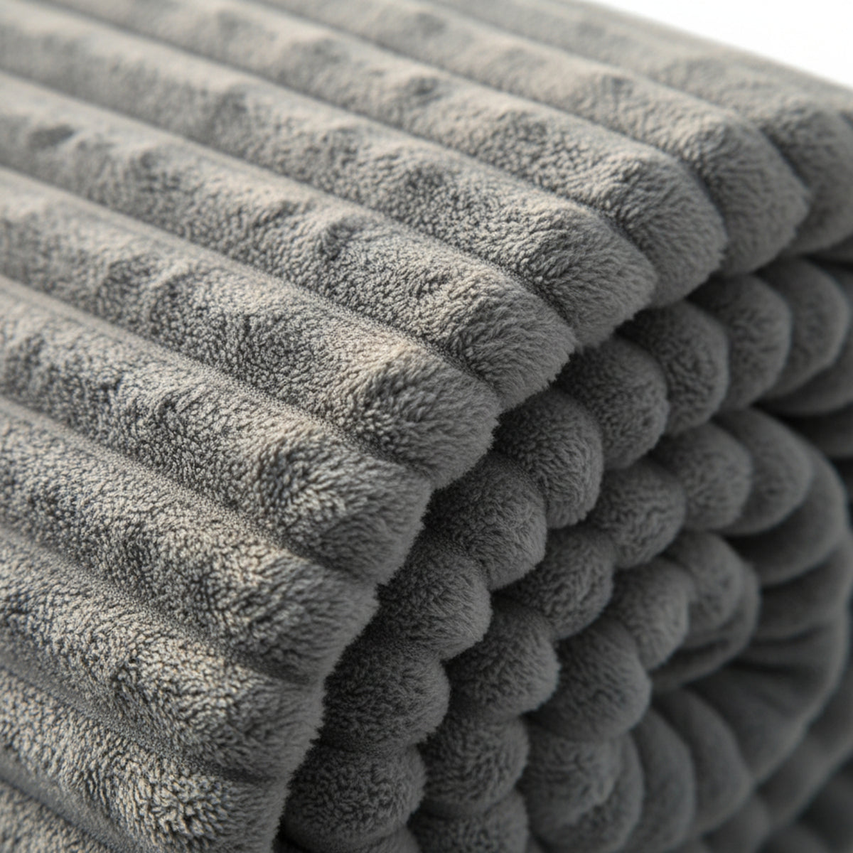 Couverture en Flanelle Fleece - Plaid Doux à Larges Rayures pour Canapé et Lit
