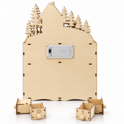 Calendrier de l'Avent en Bois - 24 Tiroirs Numérotés avec Éclairage LED Intégré