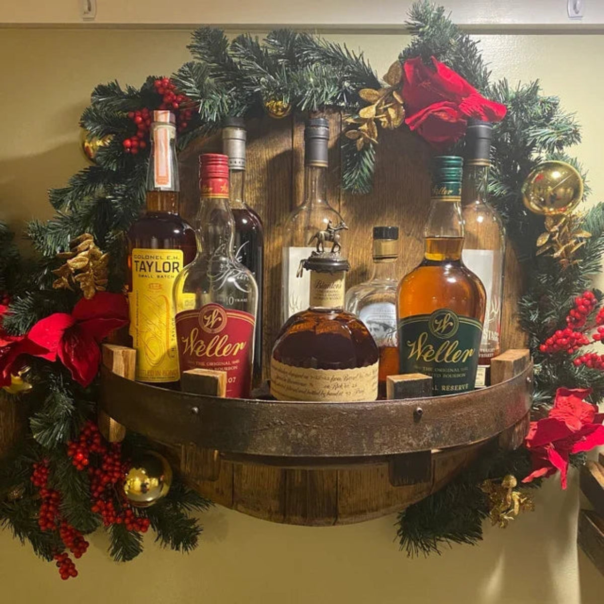 Présentoir Décoratif pour Bouteille de Whisky - Support en Bois pour Présentation sur Table