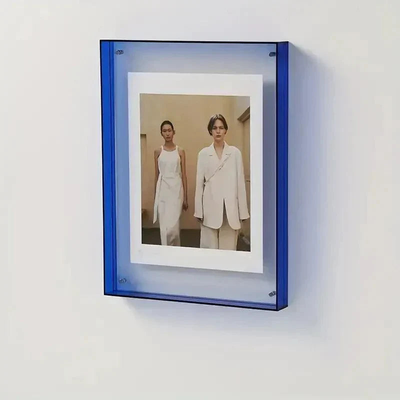 Cadre Photo LED - Affichage Lumineux en Acrylique Transparent pour Bureau et Étagère