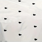 Parure de Housse de Couette en Microfibre Noire à Motif Cœur – Ensemble de Literie pour Usage Quotidien