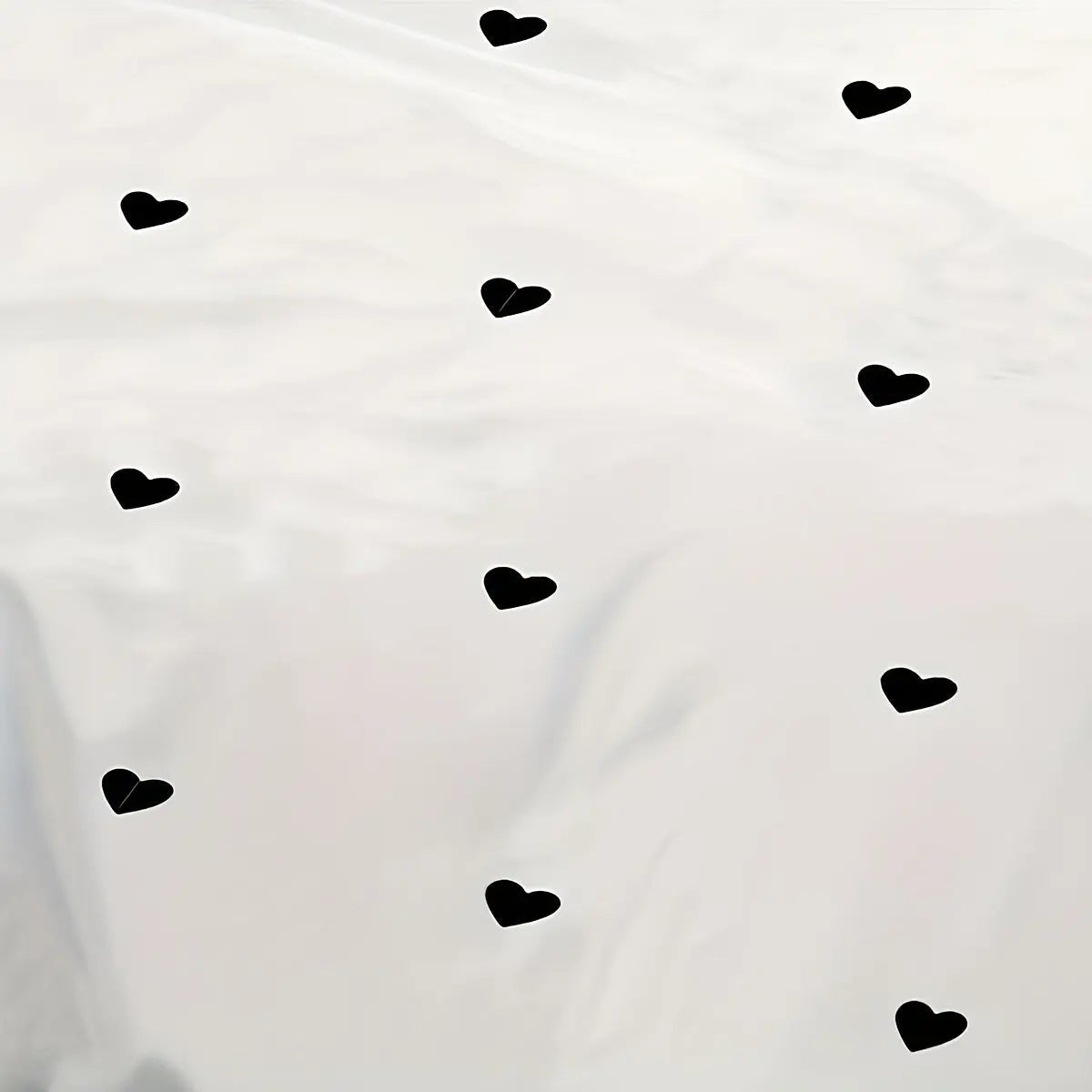 Parure de Housse de Couette en Microfibre Noire à Motif Cœur – Ensemble de Literie pour Usage Quotidien