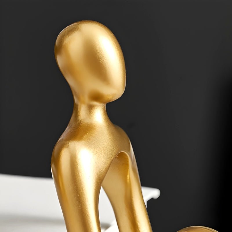 Sculpture Abstraite en Résine - Figurine Décorative avec Design Ajouré pour Intérieur