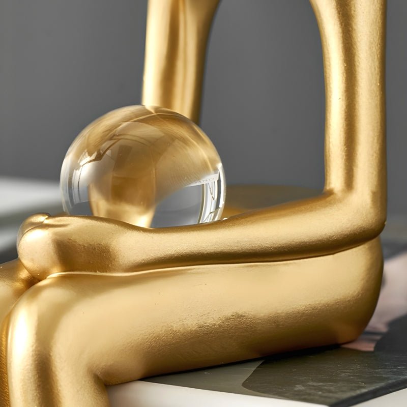 Sculpture Abstraite en Résine - Figurine Décorative avec Design Ajouré pour Intérieur