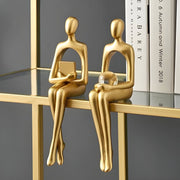 Sculpture Abstraite en Résine - Figurine Décorative avec Design Ajouré pour Intérieur