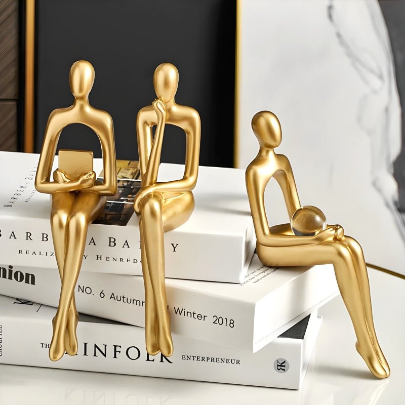 Sculpture Abstraite en Résine - Figurine Décorative avec Design Ajouré pour Intérieur