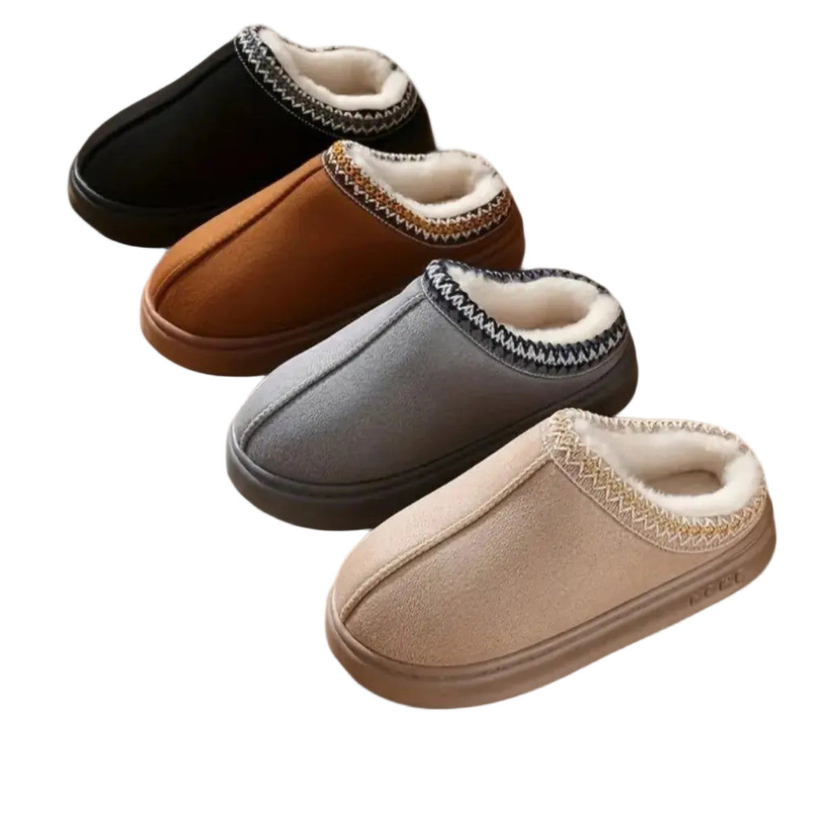 Chaussons Fermés Unisexes - Doublure Douce avec Semelle Antidérapante pour Usage Intérieur
