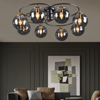 Lampe de Plafond LED avec Abat-Jours en Verre - Luminaire 4, 6 ou 8 Lumières Compatible E27