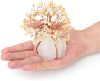 Ornement Bonsaï en Pierres Naturelles - Arbre Décoratif en Améthyste, Quartz Rose ou Citrine