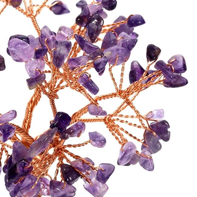Ornement Bonsaï en Pierres Naturelles - Arbre Décoratif en Améthyste, Quartz Rose ou Citrine