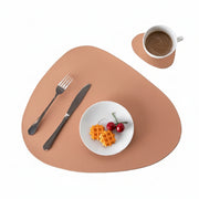 Set de Sets de Table en Cuir PU - Sous-Plateaux Résistants à l'Eau avec Dessous de Verre