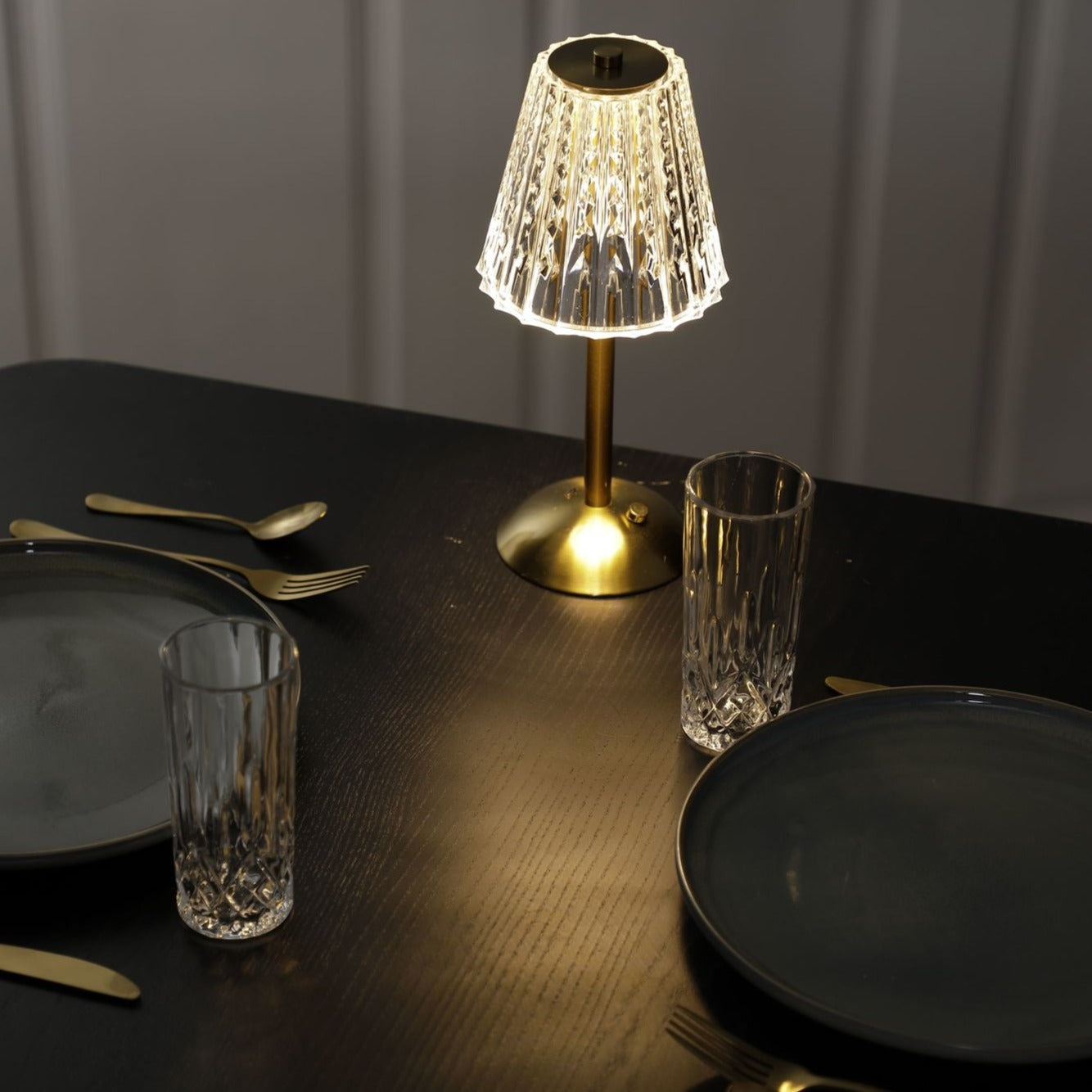 Lampe de Table LED Sans Fil Rechargeable - Dimming Tactile en Métal et Design Acrylique