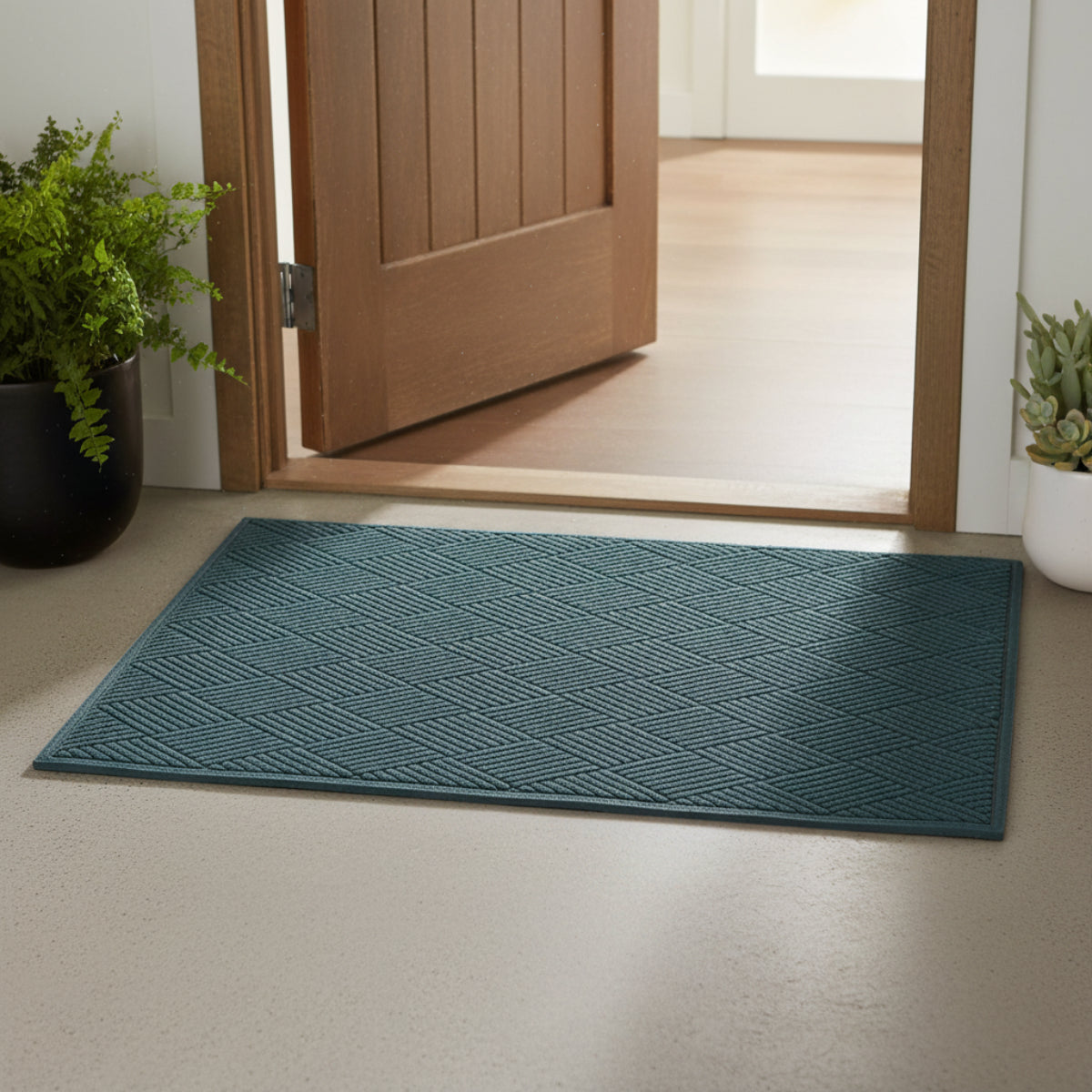 Tapis d'Entrée en Caoutchouc - Paillasson Rectangulaire Intérieur et Extérieur