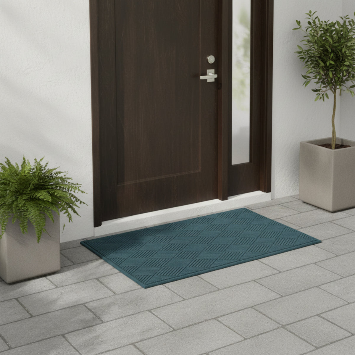 Tapis d'Entrée en Caoutchouc - Paillasson Rectangulaire Intérieur et Extérieur