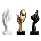 Sculpture Abstraite de Visage en Résine - Figurine Décorative Autonome pour Intérieur