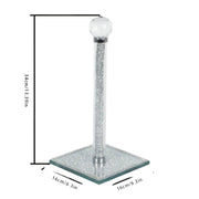 Porte-Rouleau de Cuisine sur Pied - Finition Dorée avec Décoration en Cristal