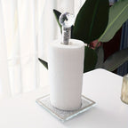 Porte-Rouleau de Cuisine sur Pied - Finition Dorée avec Décoration en Cristal