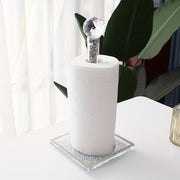 Porte-Rouleau de Cuisine sur Pied - Finition Dorée avec Décoration en Cristal
