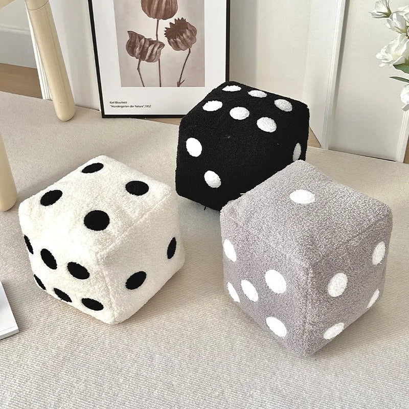Coussin en Forme de Dé en Coton et Polyester - Coussin Doux Rembourré avec Design Décoratif