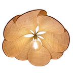 Suspension Florale en Tissu et Métal - Luminaire de Plafond pour Éclairage Intérieur