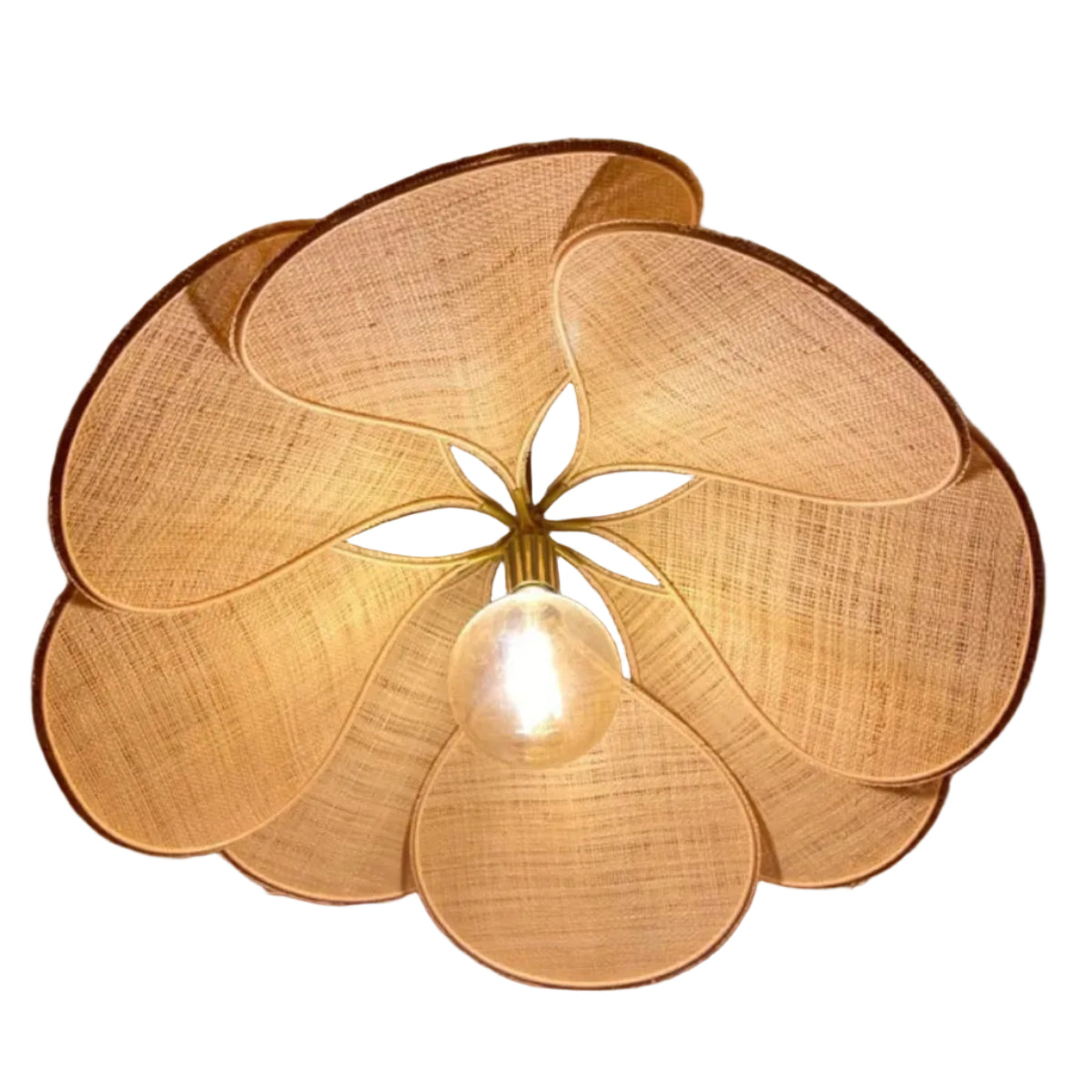 Suspension Florale en Tissu et Métal - Luminaire de Plafond pour Éclairage Intérieur