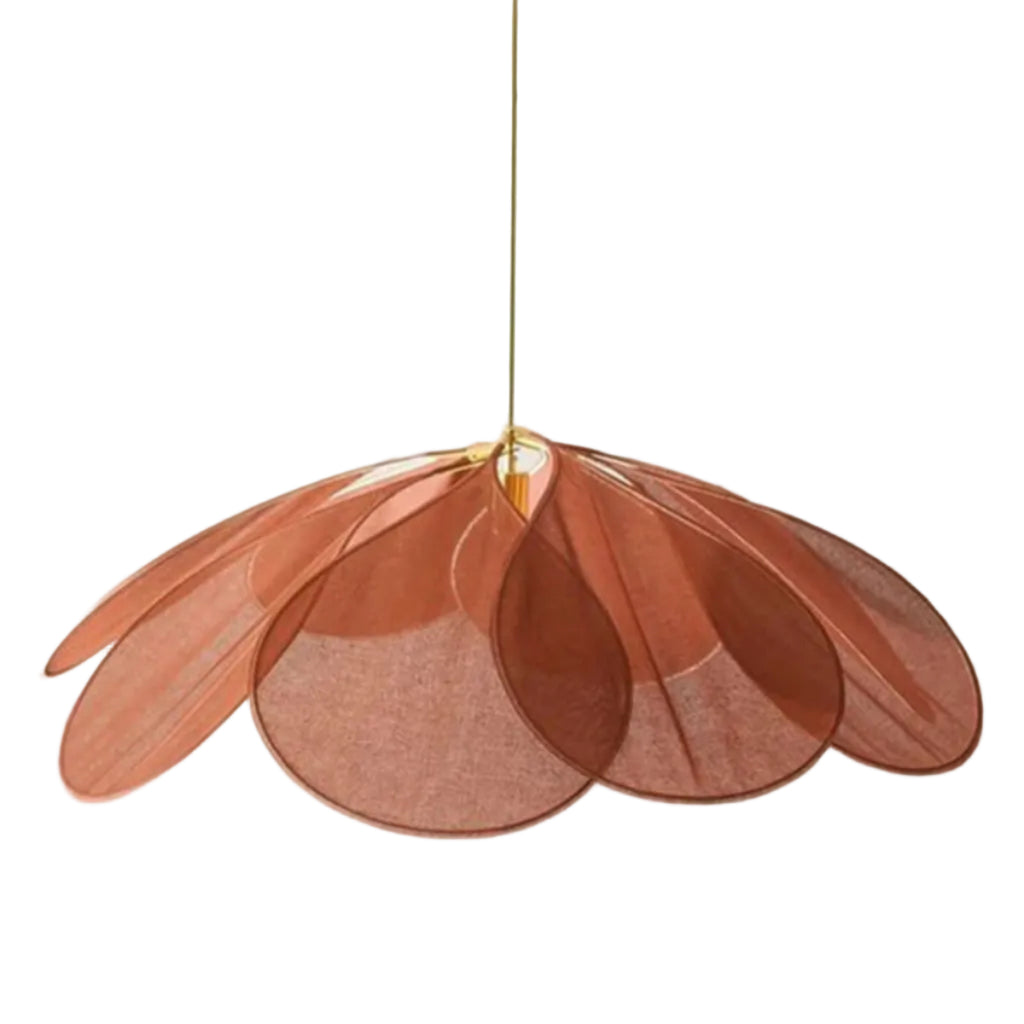 Suspension Florale en Tissu et Métal - Luminaire de Plafond pour Éclairage Intérieur