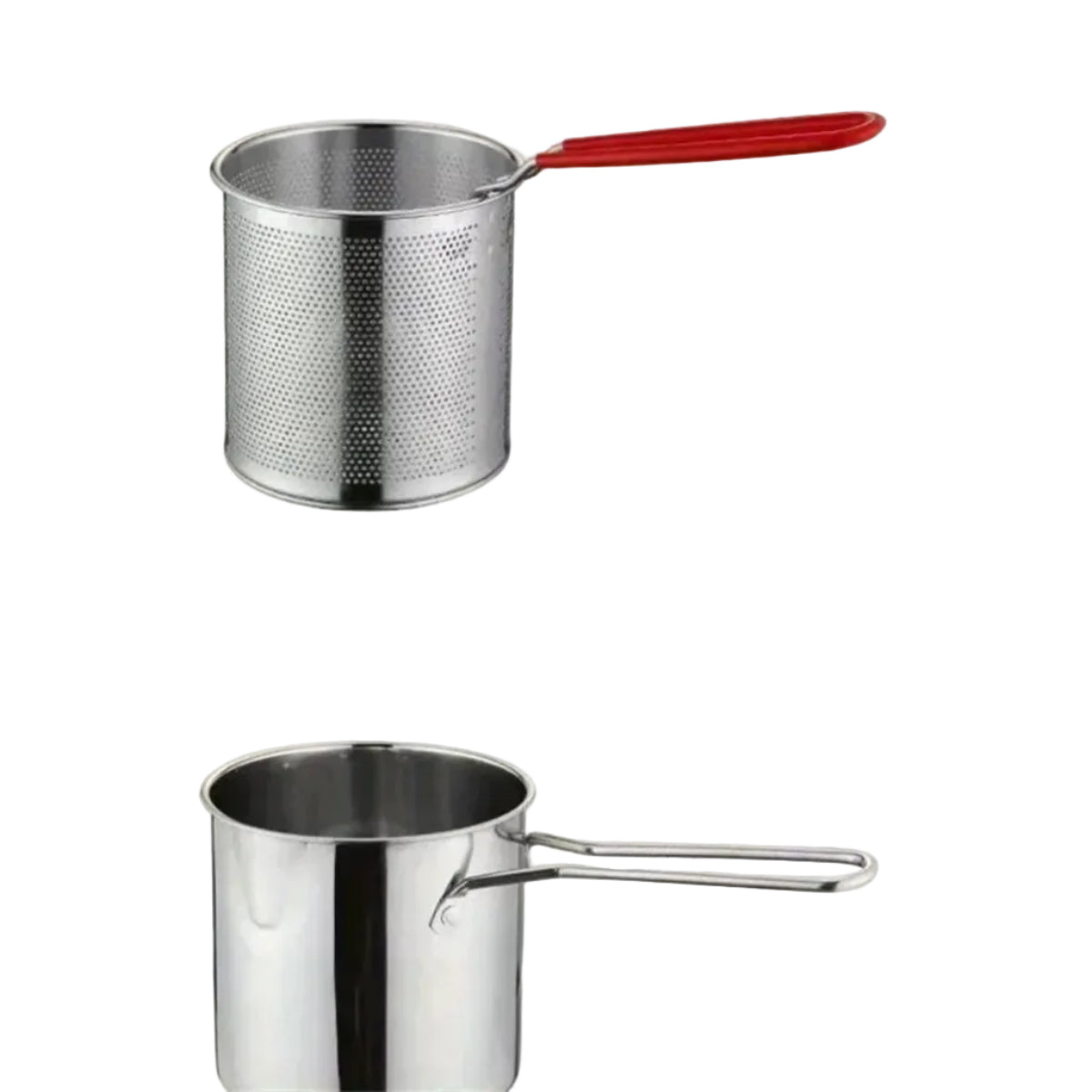 Friteuse 1200 ml en Acier Inoxydable - Récipient avec Passoire