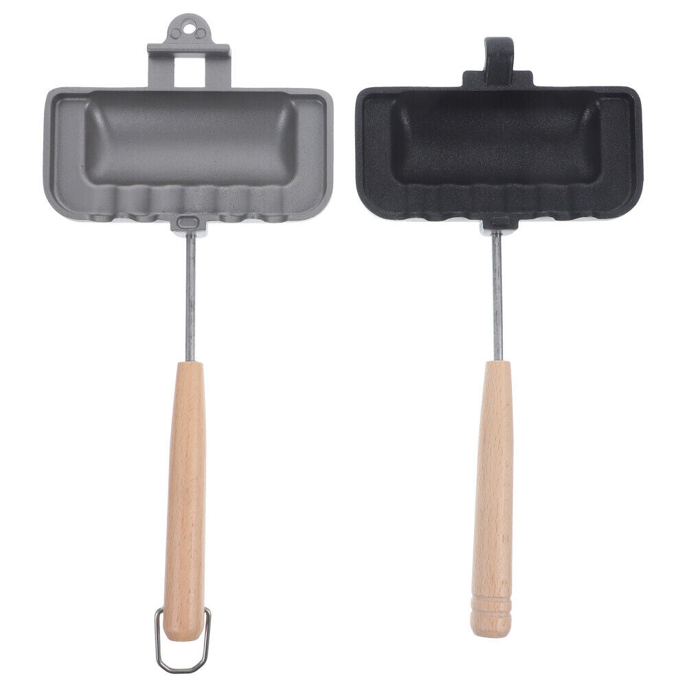 Grille-Sandwich Double Face - Appareil de Camping Antiadhésif en Aluminium Moulé