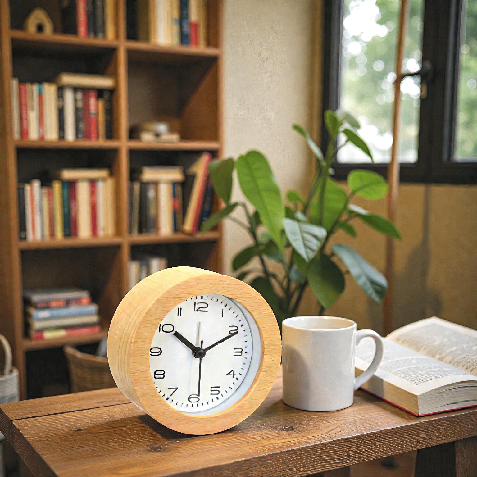 Réveil LED Rond avec Luminosité Réglable – Horloge Numérique de Bureau pour Intérieur