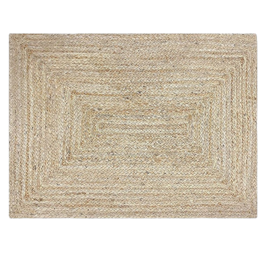 Tapis Rectangulaire en Jute - Tapis Tressé pour Intérieur