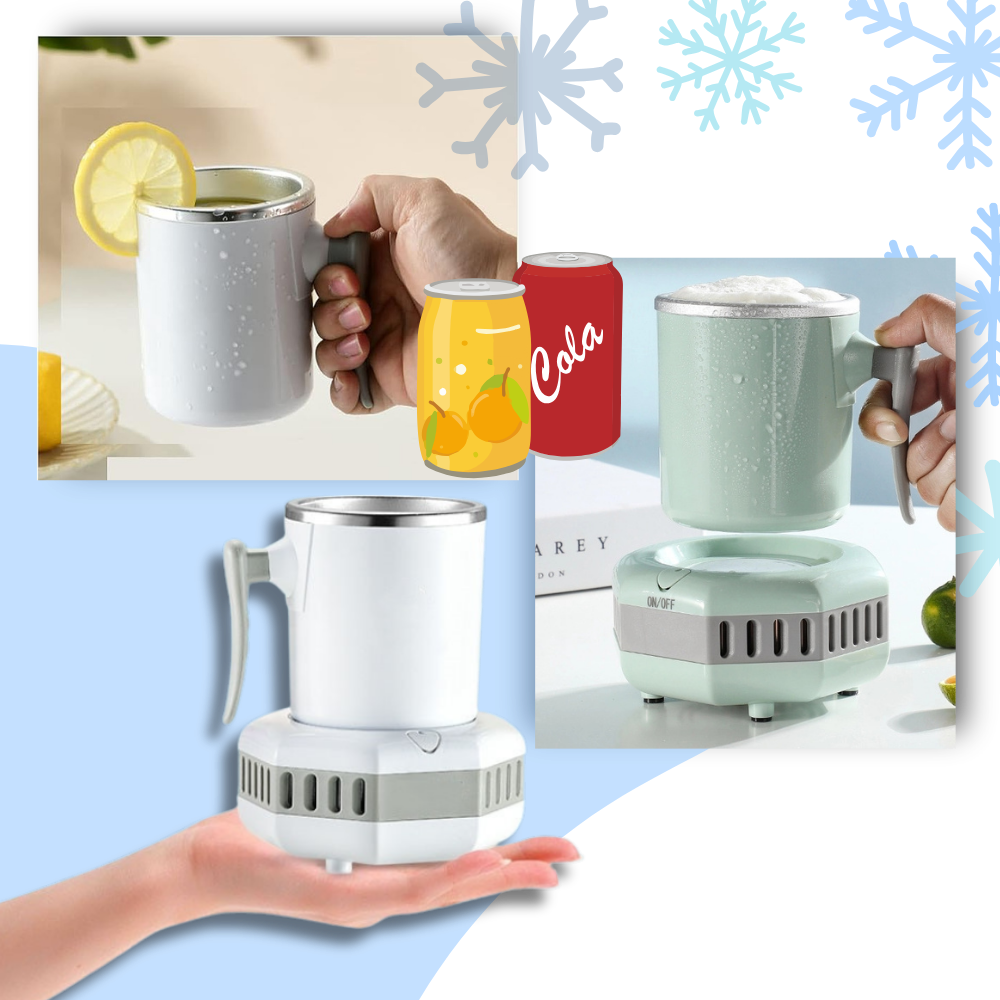 Refroidisseur de Tasse avec Refroidissement à Semiconducteurs - Refroidisseur de Bureau pour Boissons et Indicateur LED