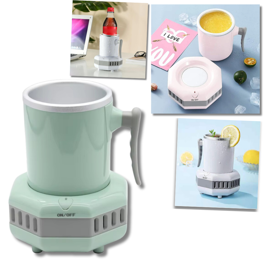 Refroidisseur de Tasse avec Refroidissement à Semiconducteurs - Refroidisseur de Bureau pour Boissons et Indicateur LED