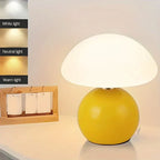Lampe de Table Champignon - Lampe LED en Céramique et PVC avec Couleurs de Lumière Ajustables