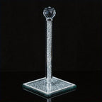 Porte-Rouleau de Cuisine sur Pied - Finition Dorée avec Décoration en Cristal