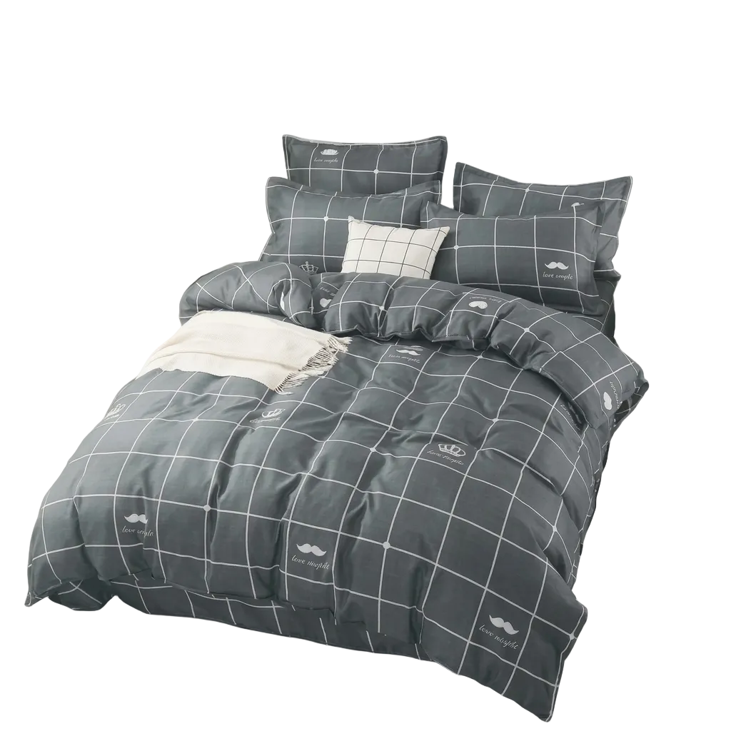 Parure de Housse de Couette en Coton Tissé Respirant – Literie avec Taies Assorties