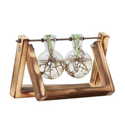 Station de Bouturage pour Plantes - Support en Bois avec Tubes en Verre