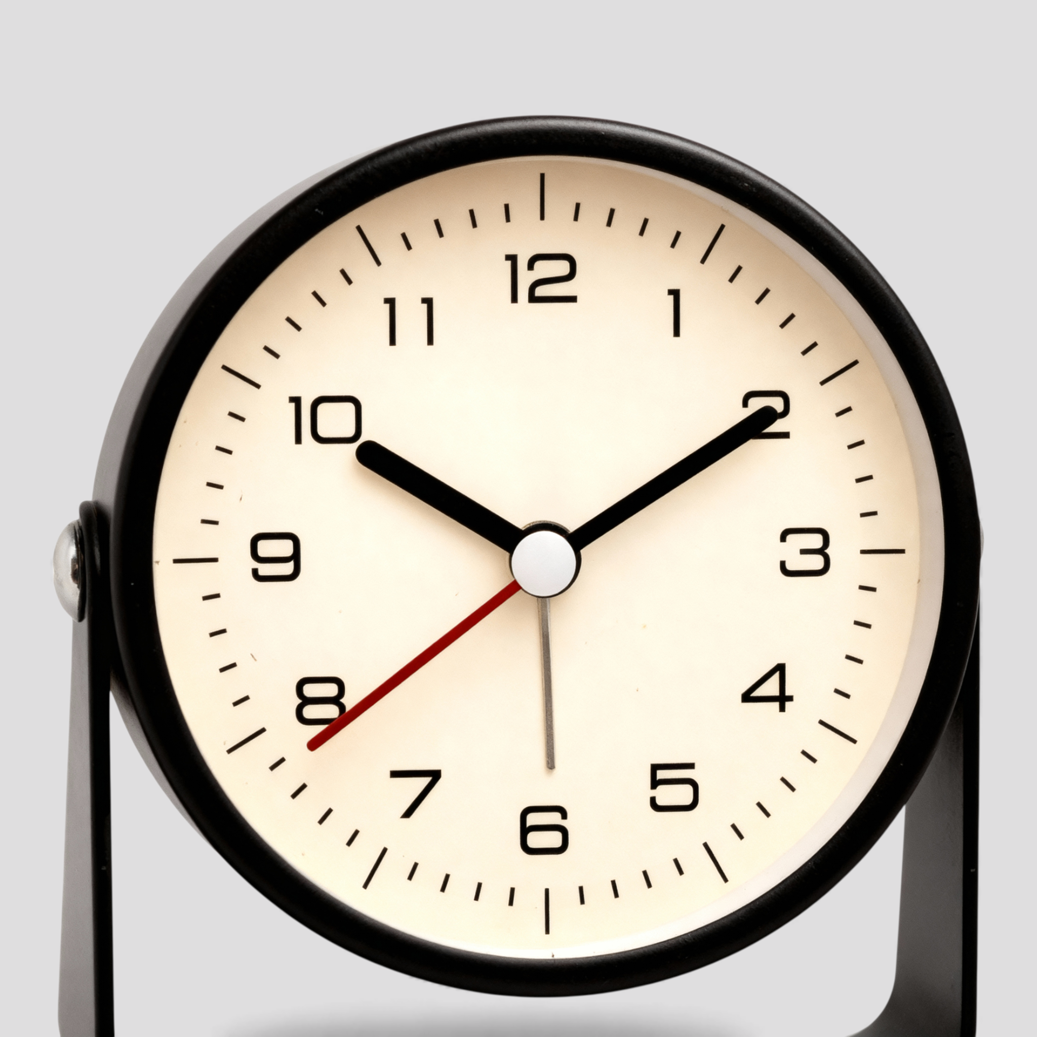 Réveil Analogique Vintage - Horloge à Quartz en Métal Noir avec Fonction Snooze