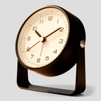 Réveil Analogique Vintage - Horloge à Quartz en Métal Noir avec Fonction Snooze