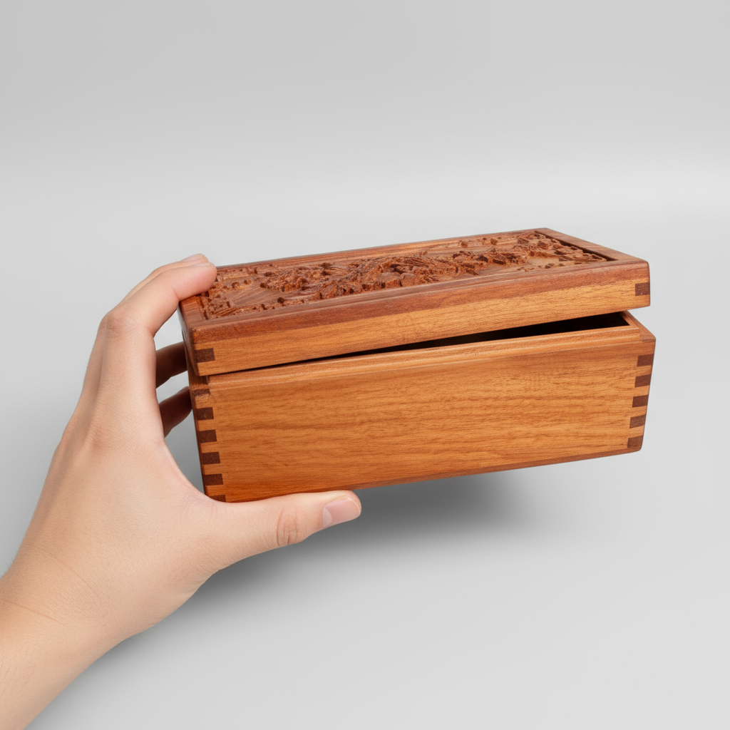 Boîte à Bijoux en Bois - Coffret de Rangement Décoratif avec Fermeture Discrète