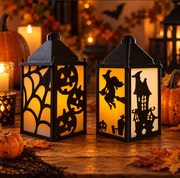 Bougeoir Halloween - Maison Hantée Découpée pour Bougie Chauffe-Plat